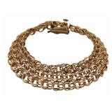 JEWELRY. Vintage 13.5kt Gold Multi-Hoop Bracelet.
