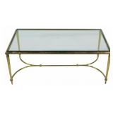 After Maison Jansen Brass & Glass Coffee Table.