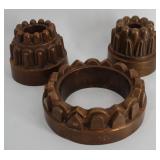Group of Three Antique Copper Molds