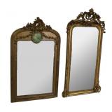 2 Antique Continental Giltwood Mirrors.