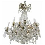 After Baccarat Fine & Large Gilt Bronze Chandelier