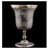 SILVER. Ottoman Empire Turkish Silver Niello Cup.