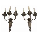 E.F. CALDWELL Pair of Silverplate Sconces.
