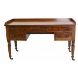 W.H. Saunders Labeled Victorian Mahogany Desk.