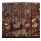 Chinese 4-Panel Lacquered Floor Screen.