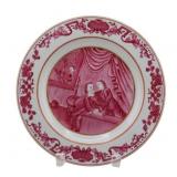 18th Century Chinese Export Puce Enamel Plate.