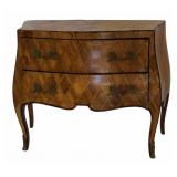 Vintage Italian 2 Drawer Parquetry Inlaid Commode