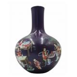 Chinese Famille Rose Purple Glazed Vase.