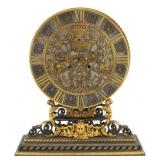 E.F. CALDWELL Patinated & Gilt Bronze Clock.
