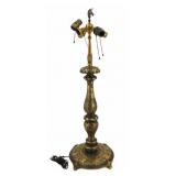 E.F. CALDWELL Patinated & Gilt Bronze Lamp.