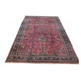 Vintage and Finely Hand Knotted Sarouk Carpet.