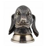 SILVER. Russian Silver Hound Dog Form Stirrup Cup.
