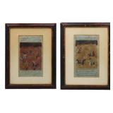 (2) Framed Persian Manuscript Pages.
