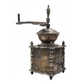 SILVERPLATE. French Silverplate Coffee Grinder.