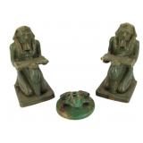 FULPER Signed Bookends & Frog.