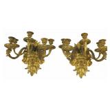 CALDWELL Quality Pr of Gilt Bronze Bacchus Sconces