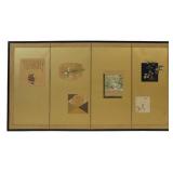 Japanese 4-Panel Byobu or Folding Screen.