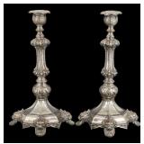 JUDAICA. Austro-Hungarian Shabbat Candlesticks.