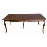 Vintage Parquetry Top Louis XV Style Dining Table