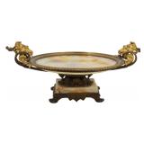 Large & Fine Antique Bronze and Onyx Tazza.