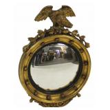 Antique American Carved Giltwood Bullseye Mirror