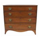 19th Century Mahogany 4 Drawer Chest.
