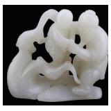 Chinese White Jade Figural Carving.