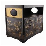 Japanese Black Lacquer Kodansu with Gold Lacquer