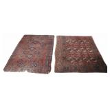 2 Antique & Finely Hand Knotted Area Carpets.