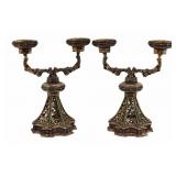 SILVER. Pair of Hungarian Silver Gilt and Enamel