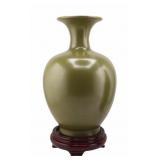 Chinese Teadust-Glazed Vase on Stand.