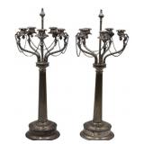 SILVERPLATE. Pair of Ornate Silverplate Candelabra