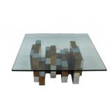 PAUL EVANS Signed Midcentury Cityscape Burl.