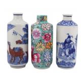 (3) Chinese Diminutive Enamel Vases.