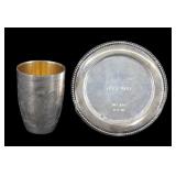 JUDAICA. Kiddush Cup and Under Plate.