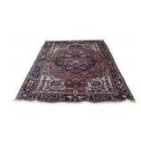 Vintage And Finely Hand Knotted Heriz Carpet.