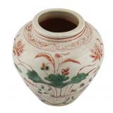 Chinese Red and Green Decorated Jar, Ming