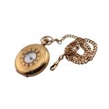 JEWELRY. Waltham English 9ct Gold Half Hunter