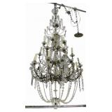 Large & Impressive Antique Bronze & Crystal