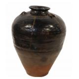 Large Glazed Terracotta Amphora Vase.