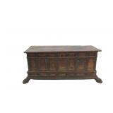 Antique Continental Carved & Inlaid Coffer.