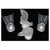 Lalique France Grouping of 4 Pieces of Glass.
