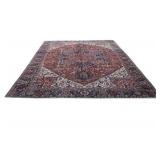 Antique And Finely Hand Knotted Heriz Carpet.