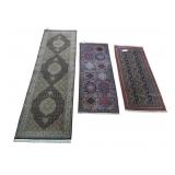 3 Vintage and Finely Hand Knotted Runners