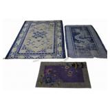 3 Antique & Finely Hand Knotted Chinese Carpets.