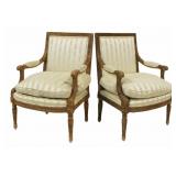 Vintage Pair of Louis XVI Style Bergeres.