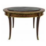 Antique Bronze Mounted, Inlaid Marble Top Coffee