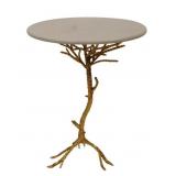 Marble Top Gilt Metal Branch Form Cocktail Table.