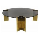 Vintage PACE Gilt Metal & Glass Coffee Table.