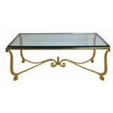 After Maison Jansen Gilt Bronze Coffee Table.